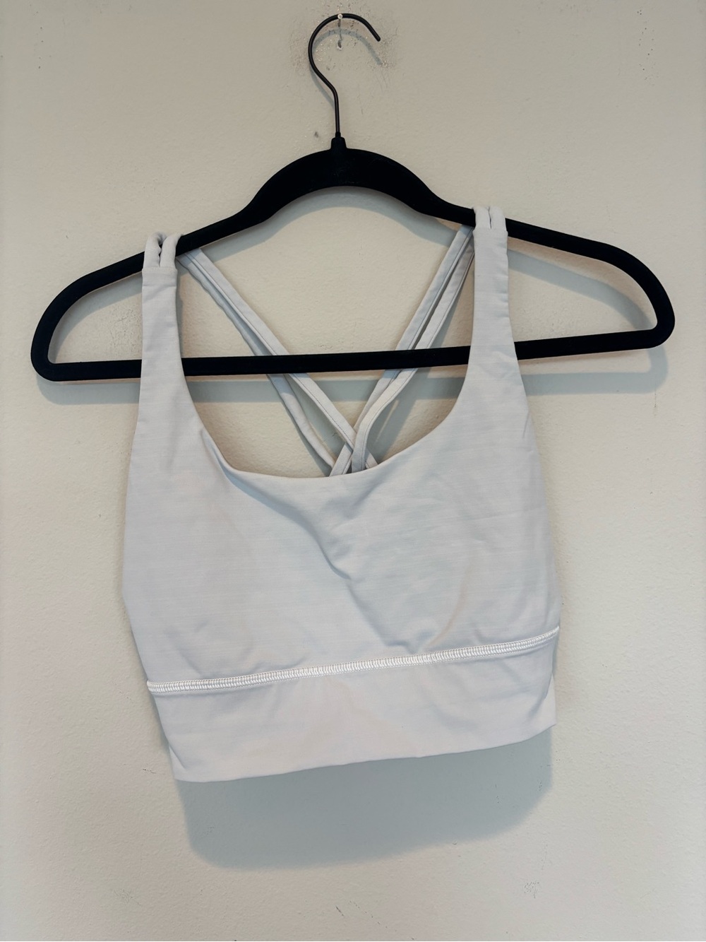 lululemon athletica Light Gray Strappy Sports Bra Crop Top